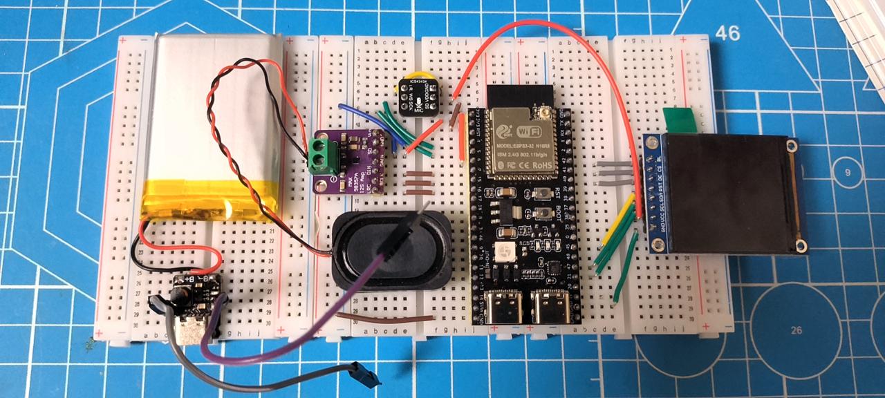 面包板接充放电模块及锂电池完成