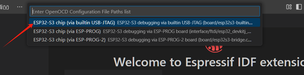 设置目标芯片esp32s3