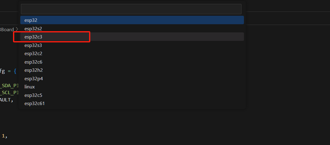 设置目标芯片为C3