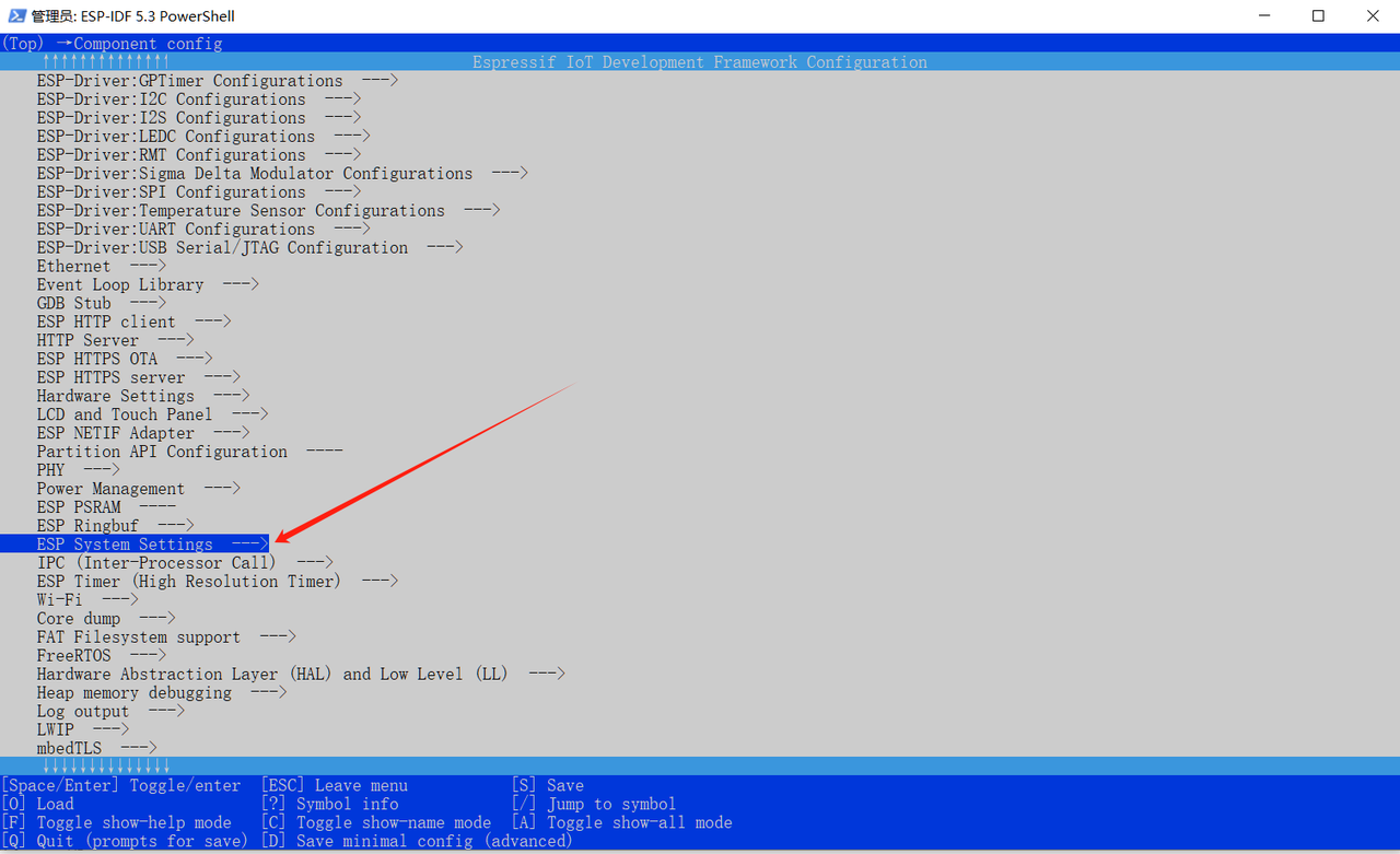 IDF配置系统设置
