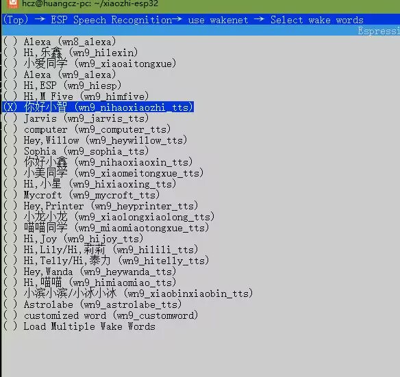 选择免费唤醒词